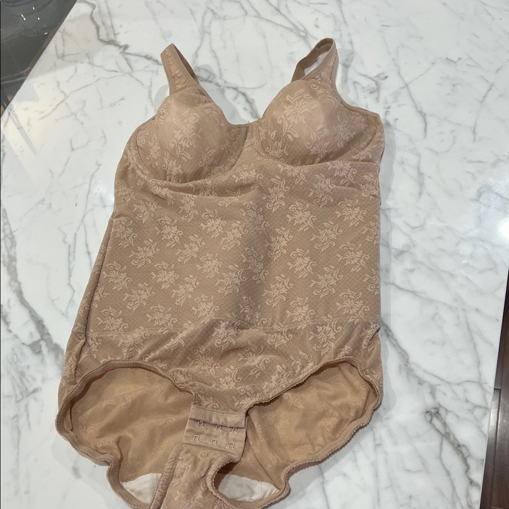 Beige Floral Shapewear Bodysuit